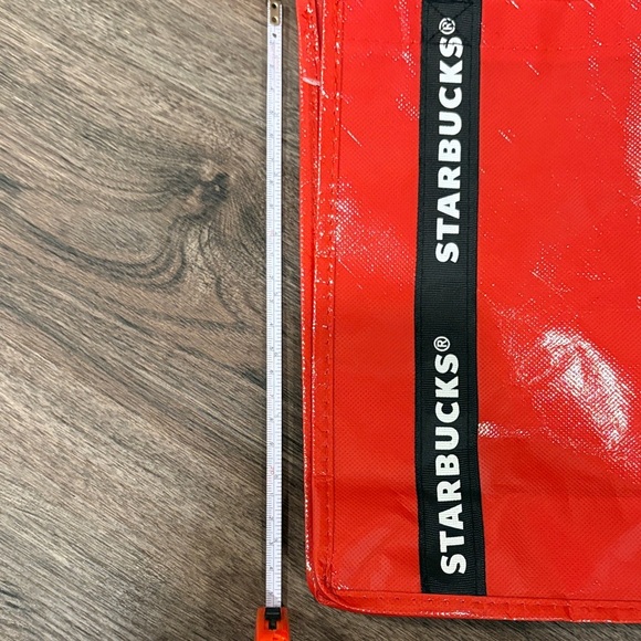 Starbucks Vibrant Red Shopper with Black Ribbon Straps - Picture 5 of 7